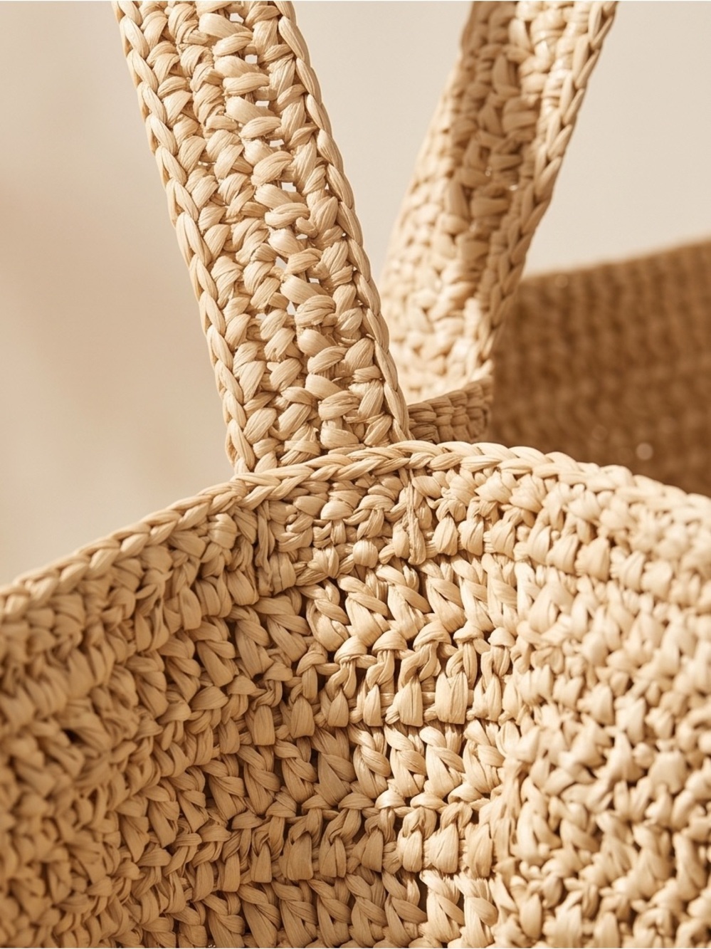 BNWT Saint Laurent Straw Rive Gauche Tote in Natural Beige with Black Logo - Picture 6 of 6